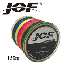 JOF 150 м рыболовная леска 4 нити цветная PE большая лошадиная сила рыболовная леска 8 плетений прочная плетеная леска многофиламентная рыболовная леска