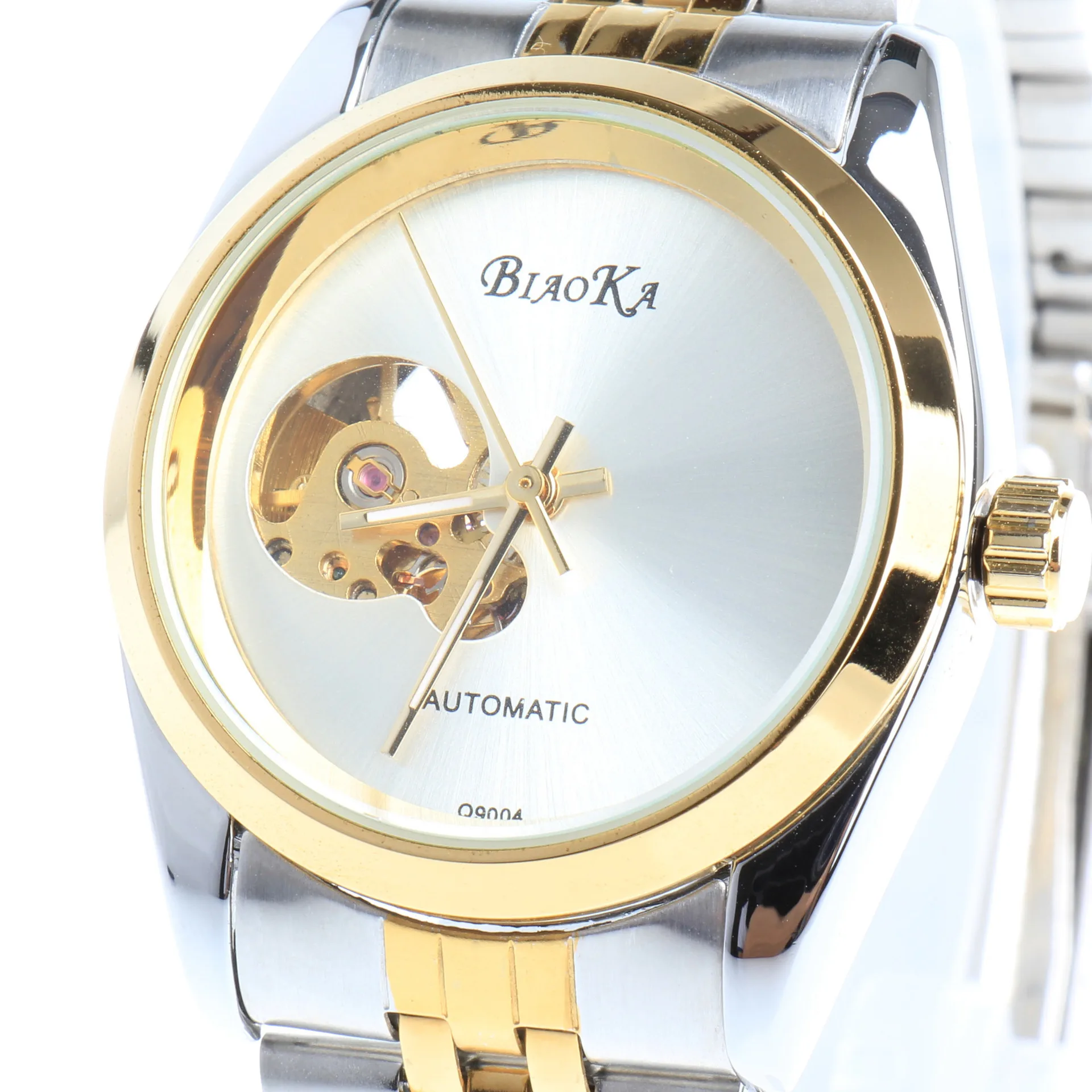 2016 NEWEST BIAOKA GOLD mechanical watch Top Brand Luxury automatic watch men 20mm stainless steel skeleton