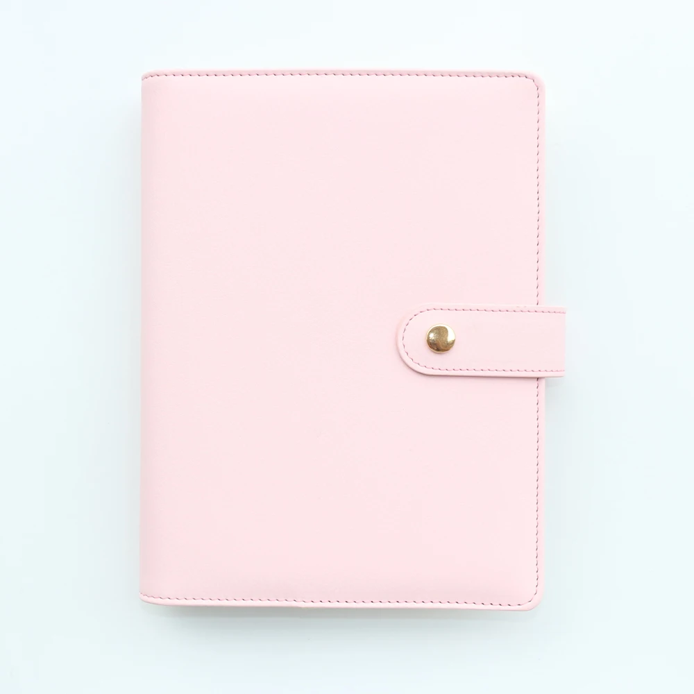 Domikee macaron кожаный школьный офисный спиральный блокноты канцелярские товары, милый личный ежедневник еженедельник Органайзер на время A5A6 - Цвет: pink