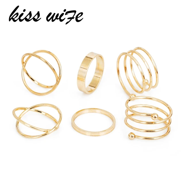 KISSWIFE Hot Unique Ring Set Punk Gold Color Knuckle Rings for women Finger Ring KISSWIFE Hot Unique Ring Set Punk Gold Color Knuckle Rings for women Finger Ring