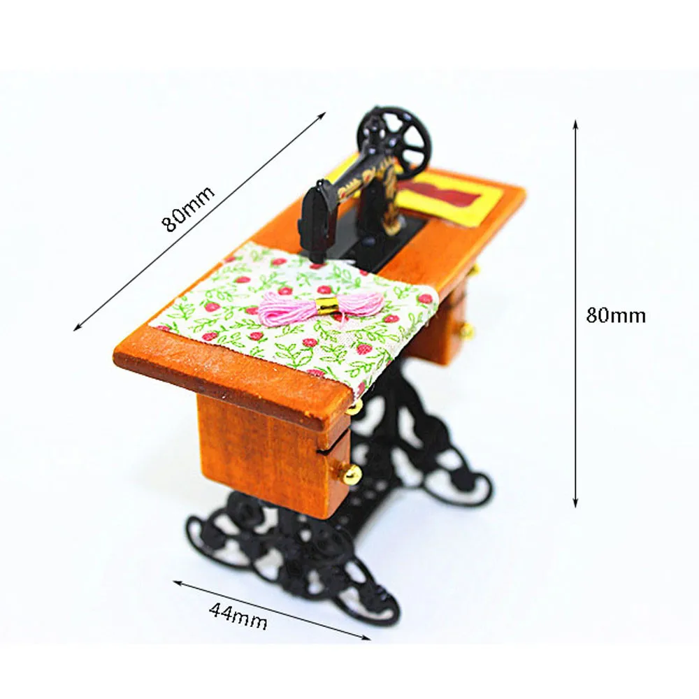 Мини старинная швейная машина кукольный домик миниатюрная мебель Silvani для украшения семьи подходит для 1:12 весы кукольный домик аксессуары