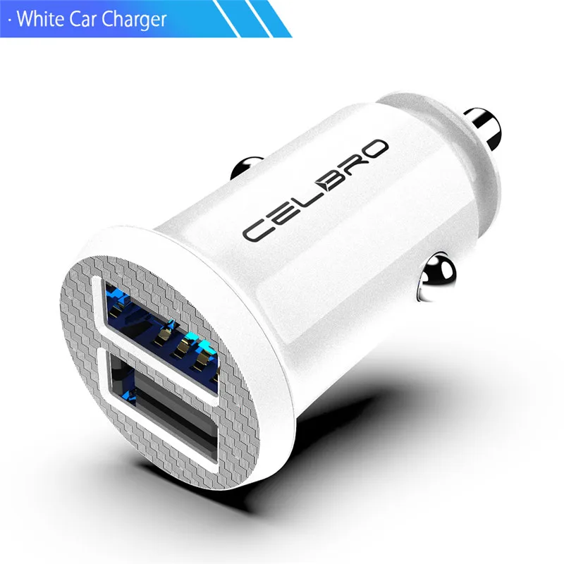Обновленный мини-Переходник USB для зарядки в машине 15 Вт автомобильное USB зарядное устройство для мобильного телефона Apple iPhone автомобильное зарядное устройство двойной USB Автомобильное зарядное устройство 2 порта - Тип штекера: White Car Charger