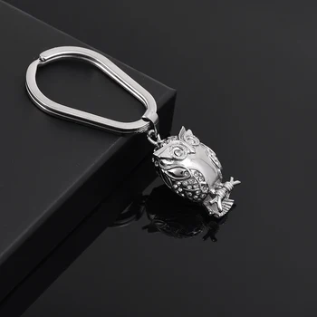 

IJK2040 Night Owl Memorial Urn Keychain Stainless Steel Cremation Jewelry Ashes Keepsake Urn Key Chain Funeral Key Ring Charm