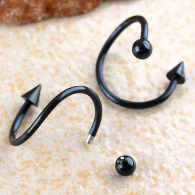 50pc Wholesale Stainless Steel Twist 18G Rivet S Shape Ball Spike Bar