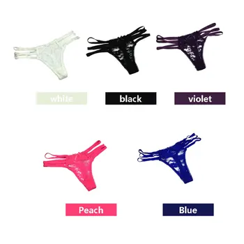 

Woman Girl Sexy Bandage Lace Thong V-Pants Peach Underwear Low Waist Comfort