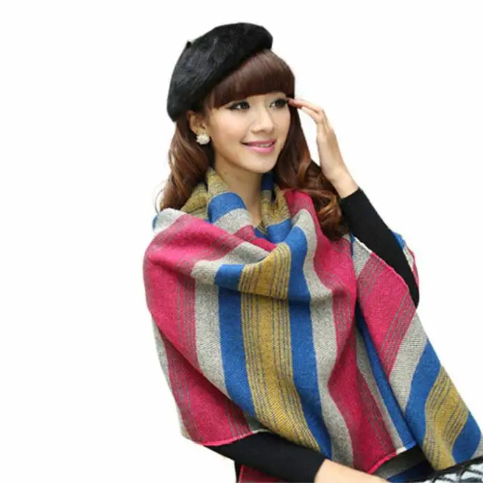 Fantastic Fashion Women s Large font b Tartan b font Scarf Shawl Stole Plaid Tassels Knitting