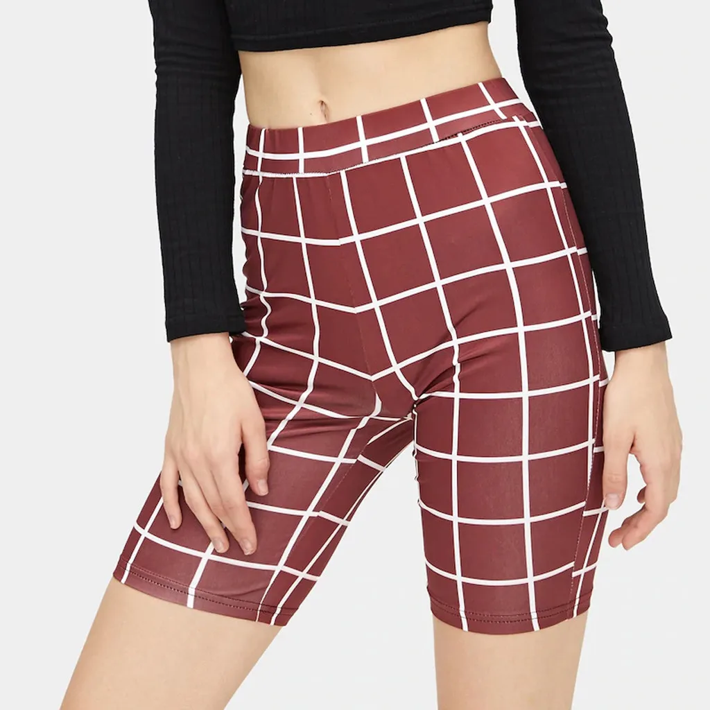plaid biker shorts