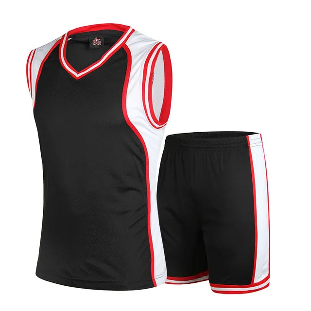 JEASS Men Basketball Team Jersey Kit Blank Black White Basketball ...