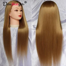 Wholesale head hair with 24 long brown natural hair mannequin head with hair training mannequin head