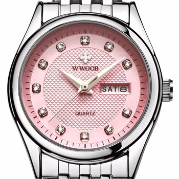 

Reloj Hombre Watches WWOOR Quartz-Watches Stainless Steel Watch Women Wristwatch Fashion bayan kol saati relojes hombre 2017