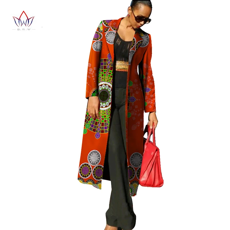 Осенняя мода Анкары Новые африканские платья для женщин Дашики печати женщин Тренч Африканский Базен Riche материал 6XL WY113