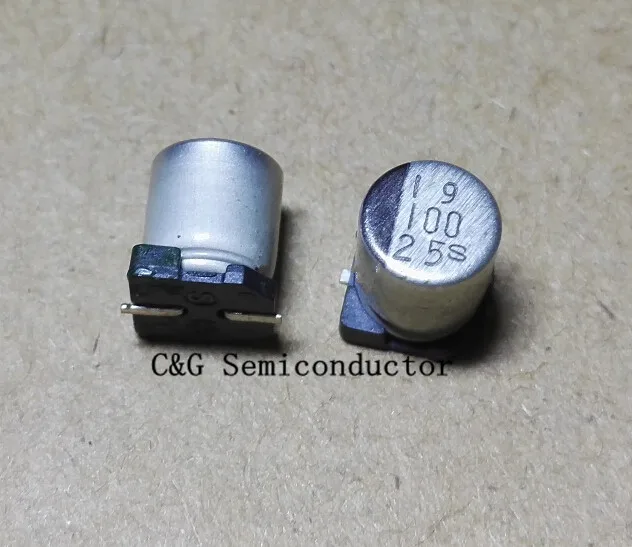 

Free shipping 20pcs 25V 100uF 6*7 SMD Aluminum electrolytic capacitors
