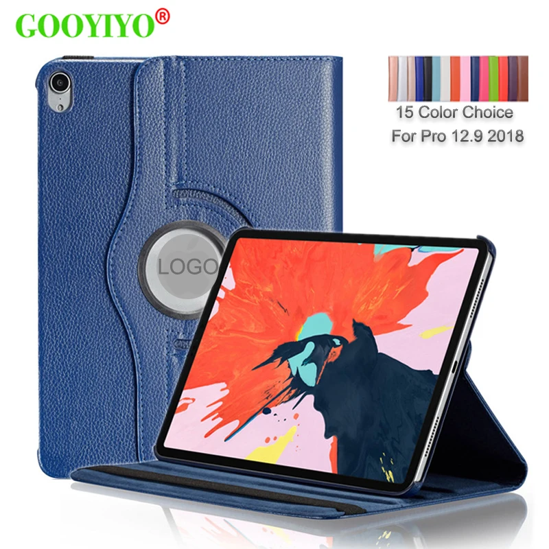 

GOOYIYO - 2018 Rotate Case For iPad Pro 12.9 Tablet PU Leather Litchi Shell 360 Rotating Stand Cover for Pro 12.9 2018 Case