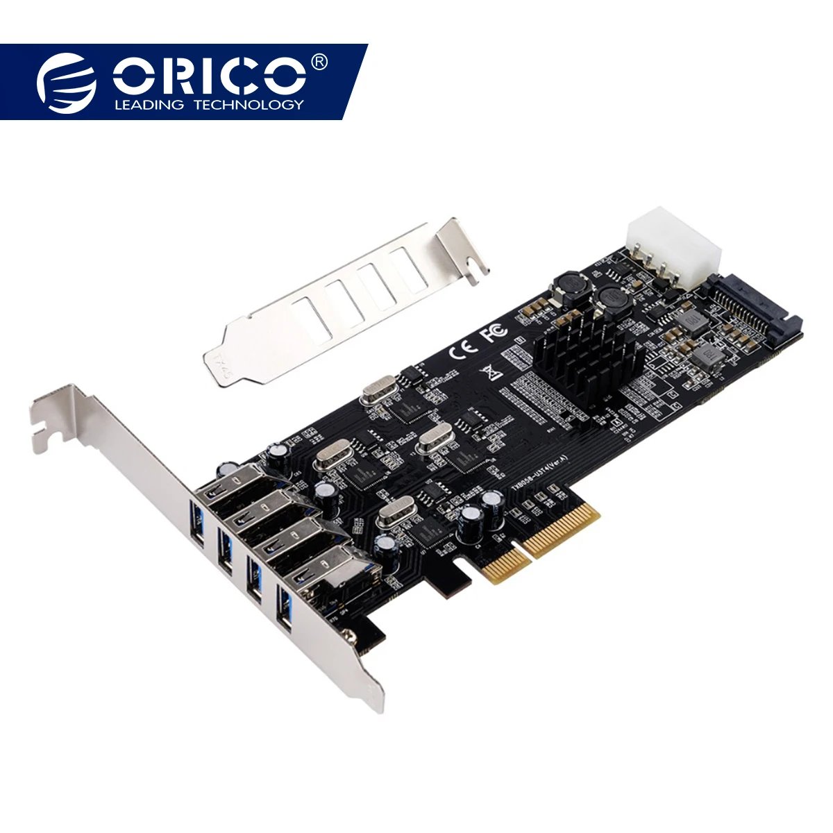 ORICO 4 port USB 3.0 PCI e Expansion Card High Speed 5Gbps 4/15Pin PCI