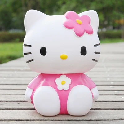 Hellokitty мультяшная копилка Свинья креативные милые детские копилки подарки для девочек банки креативные статуи скульптура домашние Свадебные штемпели - Цвет: 13-16cm