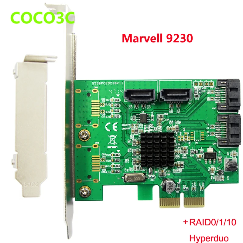 Плата Quad SATA III RAID PCI e x2 карта HyperDuo 4 порта s 6 Гбит/с 3 0 SSD + HDD Express RAID0 RAID1 RAID10|card frame|card