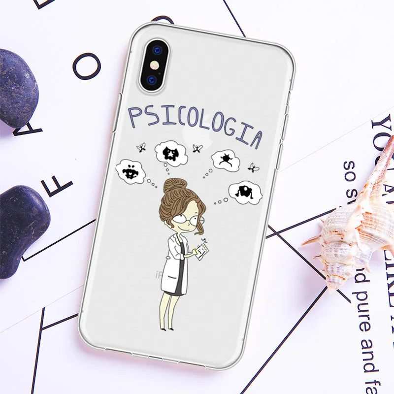

Cartoon Cute Profession Doctor Medical Phone Case Coque For iPhone 5 6 6S X XR Plus Clear Phone Cover For iPhone 8 7 Plus