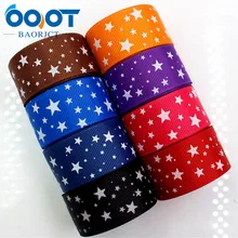 OOOT BAORJCT 176302 25mm 10yard Star Ribbons Thermal transfer Printed grosgrain Wedding Accessories DIY handmade material