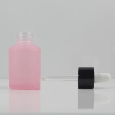 30 мл Розовые матовые стеклянный флакон с пипеткой многоразового матовая масло важная ароматерапия контейнер для духов Пипетка для жидкости бутылки - Цвет: Black Cap White