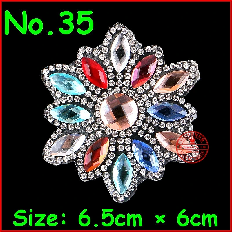 

3Pcs/Lot Shiny Kawaii Flower pattern hot fix rhinestone,heat transfer design iron on rhinestone motif,embellishment for garment