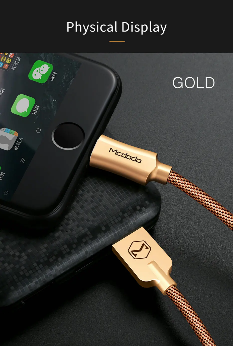 Кабель Mcdodo для iPhone IOS 11 10, быстрое зарядное устройство, Lightning-USB кабели, 1,2 м, 1,8 м, а, для iPhone 8, 7, 6, 5 X Plus, кабель для передачи данных