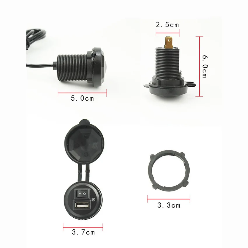 Usb Водонепроницаемая зарядка мотоцикл мобильный телефон зарядное устройство электрический автомобиль зарядка gps для huawei P30 Xiaomi Redmi Note 7 samsung A7