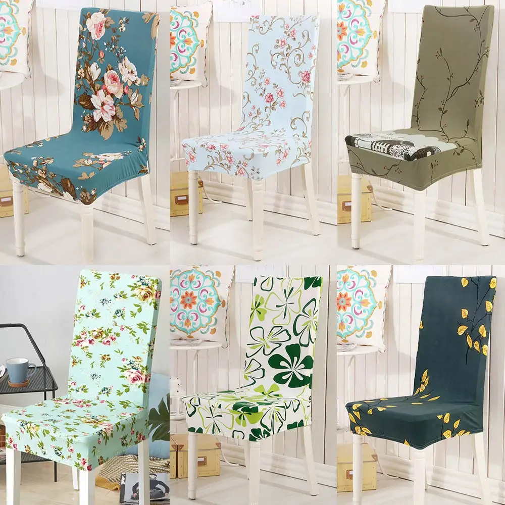 

Svetanya Floral print Chair Cover Home Dining elastic Chair Covers Spandex elastic cloth Universal Stretch