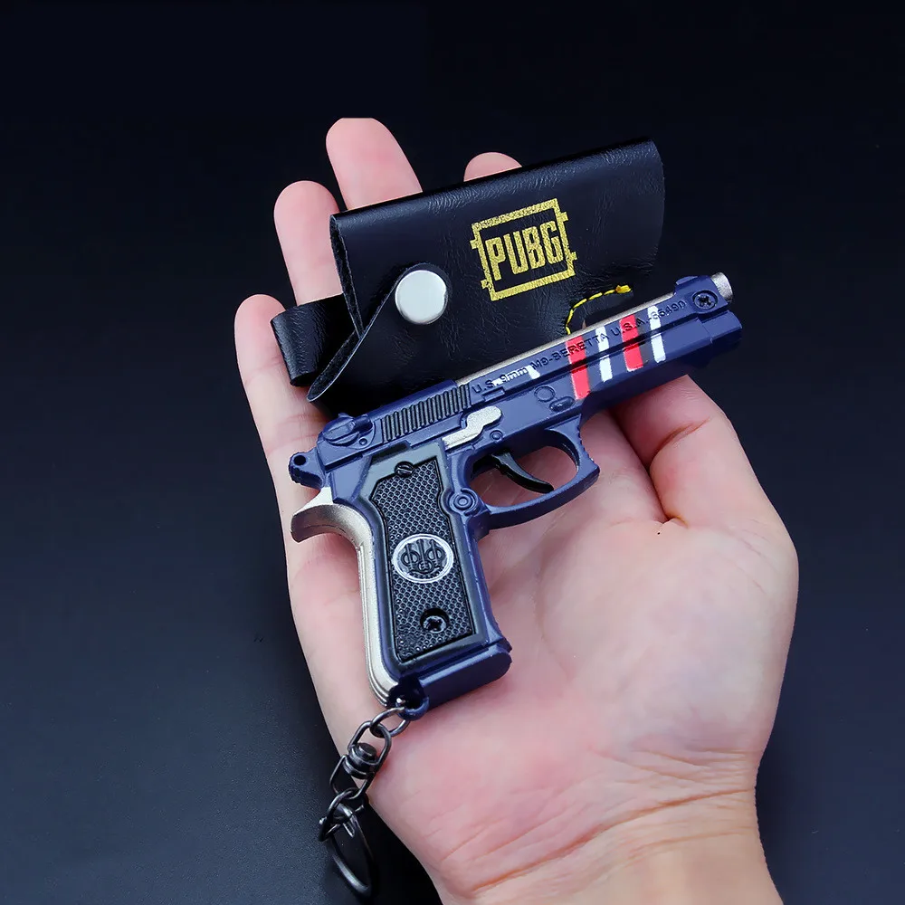  New Playerunknown's Battlegrounds PUBG P1911 M16A4 98k M762 G36C MP5K Cosplay Props Gun Metal Keych