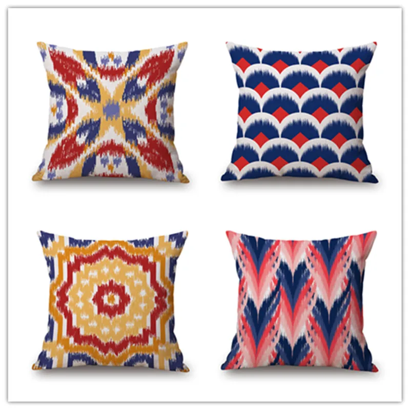 

Geometric Pillow Cover Abstract Home Decor Cushion Cover Linen Cotton Throw Pillows Pillowcase