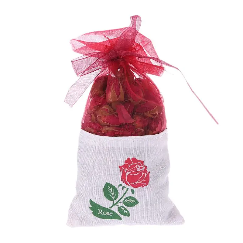 

Natural Dried Rose Flower Sachet Bag Bud Aromatherapy Wardrobe Desiccant Room Drawer Cushion Car Office