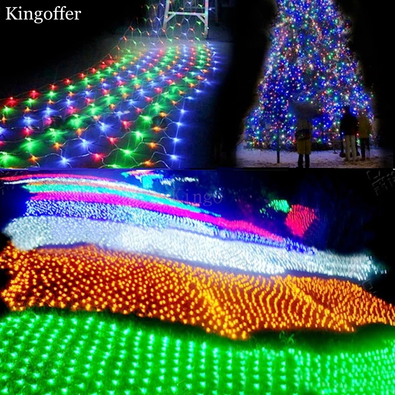 

Christmas Net Lights AC220V 4Mx6M Led RGB Mesh lights Garland lamp for Wedding Xmas Yard Holiday in/outdoor decoration lighting