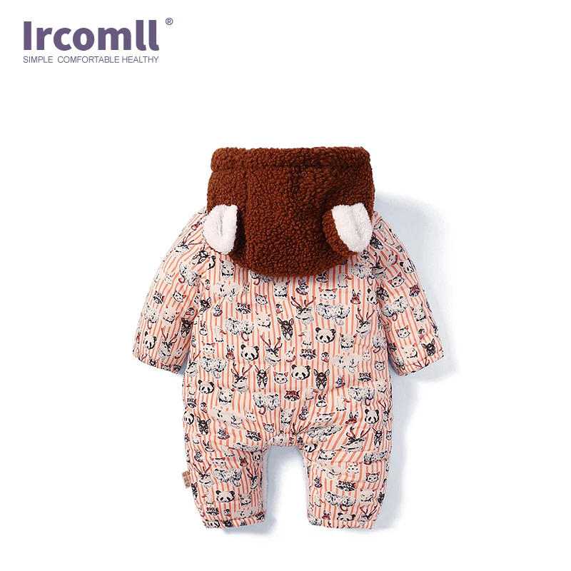 Ircomll Одежда для новорожденных комбинезон детский мультяшный зоопарк с капюшоном