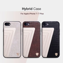 For iPhone 7 Leather Case Nillkin Luxury Crocodile Leather+Aluminium Alloy+TPU+PC Hybrid Case For Apple iPhone 7 Plus Back Cover