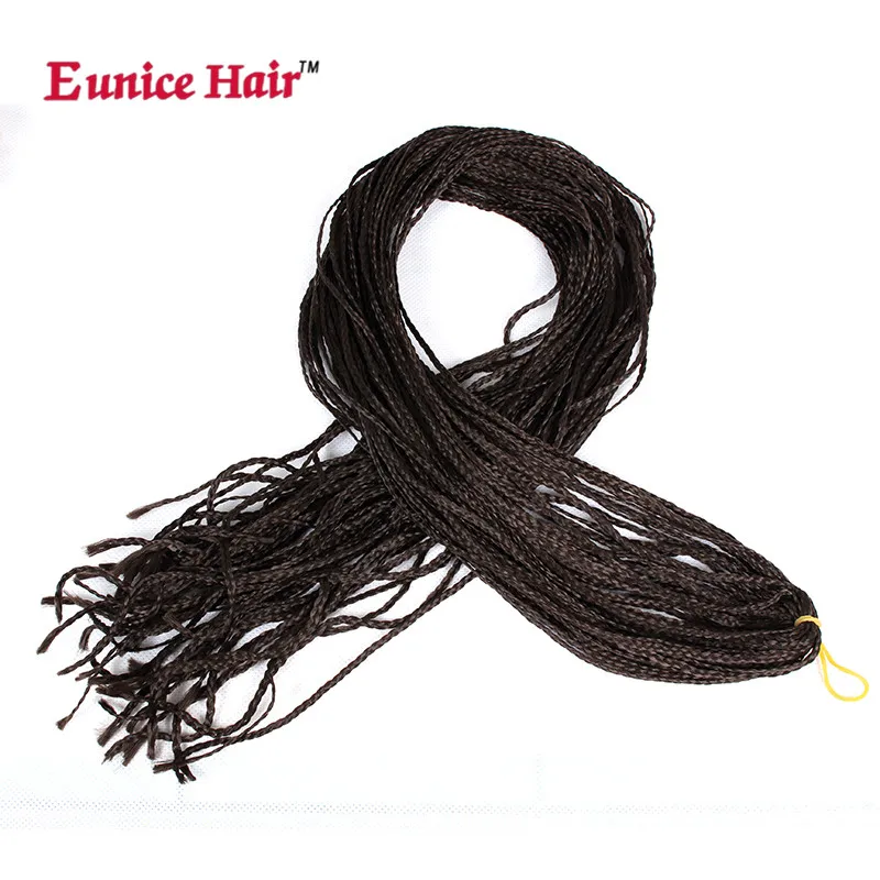 Eunice Box Braid Hair Extensions 28-дюймовые светло-бордовые коричнево-фиолетовые синтетические