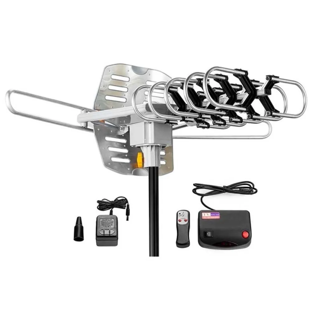 

150 Miles Outdoor TV Aerial Motorized Amplified Device High Gain 36dB UHF VHF HDTV Aerial Universal TV Accessories