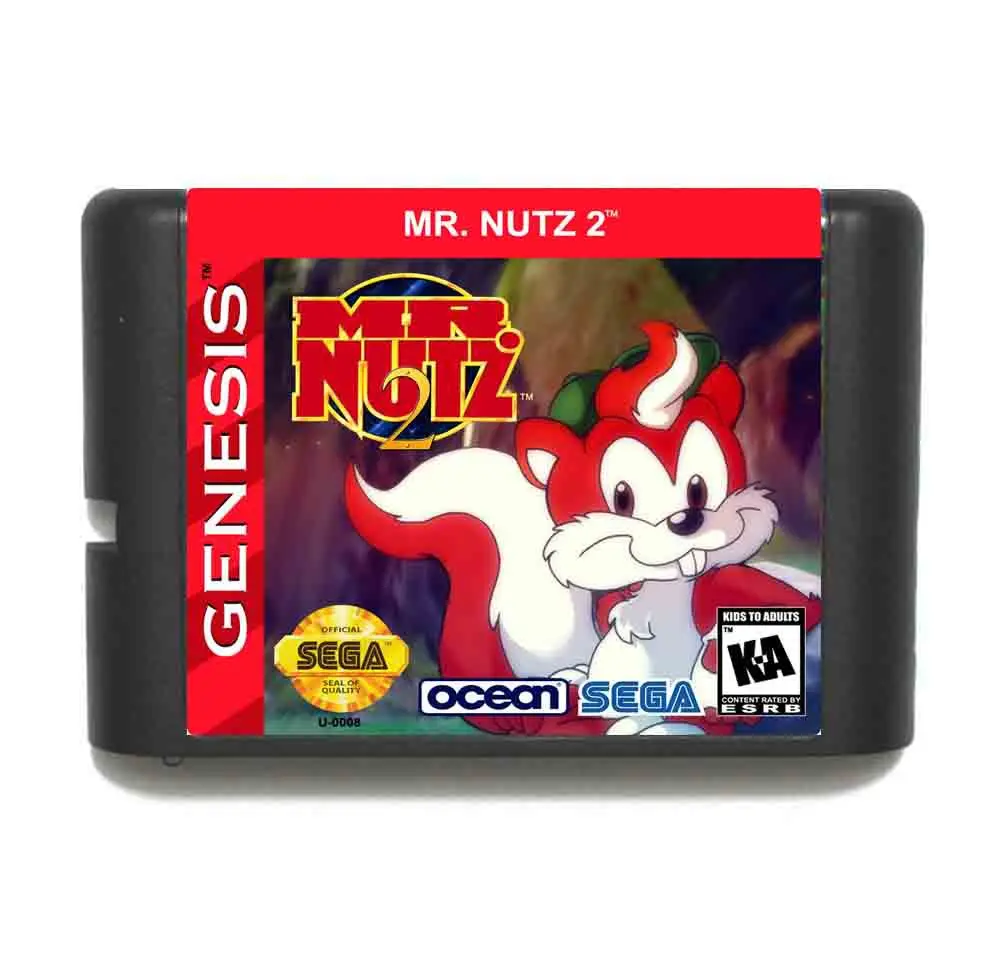 Mr Nutz 2 16 бит MD карточная игра с коробку для Sega Megadrive/Genesis|mr nutz 2|16 bitmd game |