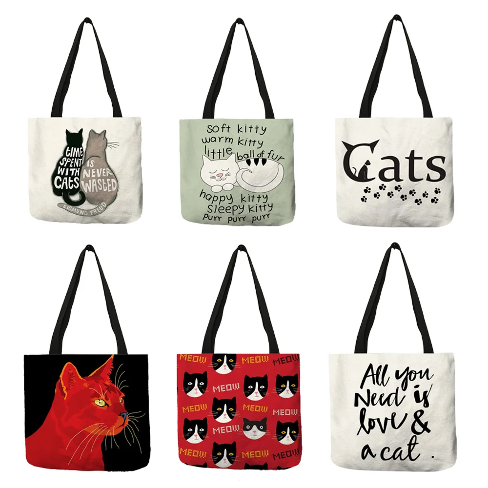 Индивидуальные креативные сумки-шопперы для женщин, Льняная сумка с принтом желаний для леди, сумки для покупок, сумка для путешествий