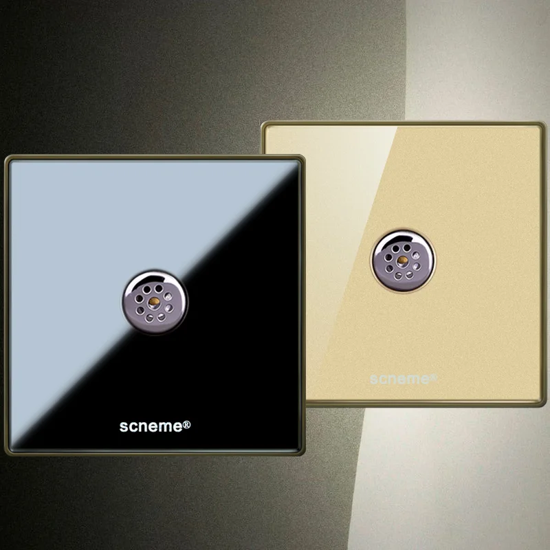 

Sound control Time Delay (60 seconds) light Switch, 86 type 220V Wall sensor switch, Crystal acrylic panel