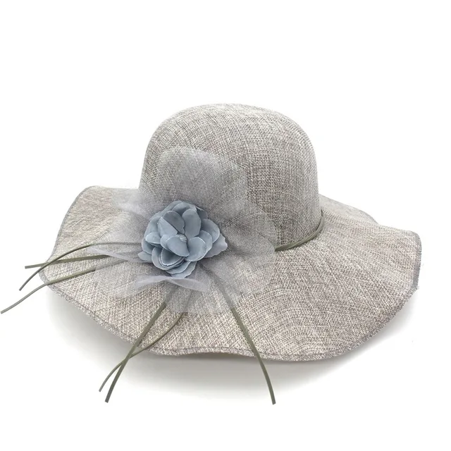 2024 Summer Fashion Women Floppy Linen Sun Hat With Floral Wide Large Brim Caps Beach Travel Foldable Solid Hats UV Protection 6