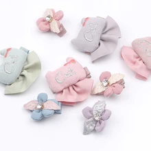 Lovely Hair Holder Handmade Cartoon cute cat Hair Clip Barrette Holders For Girls bows pins accessories hairclip headdress lovely hair bow holder handmade cartoon dots long hair clip organizer grosgrain ribbon barrette holders for girls