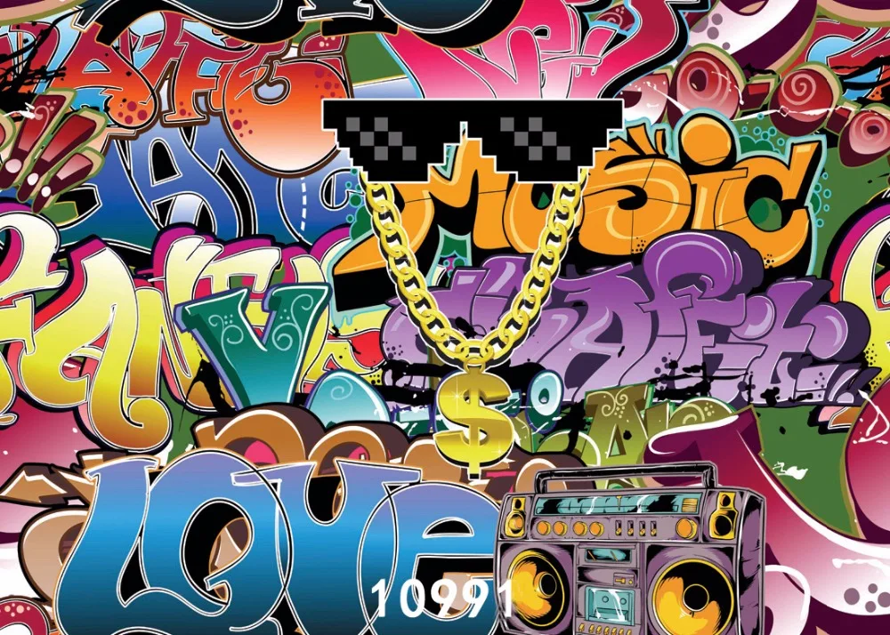 SJOLOON vinyl baby graffiti photography backdrop grotesque love