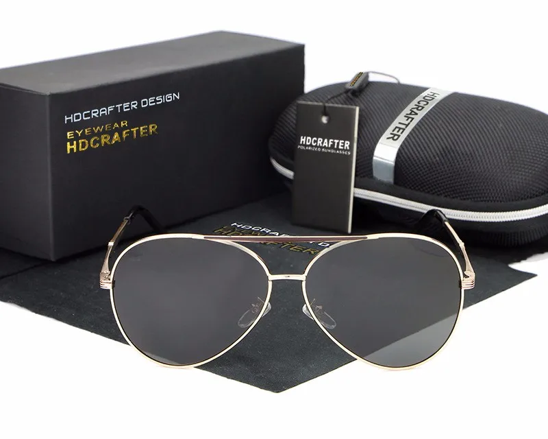 HDCRAFTER солнцезащитные очки поляризованные Для мужчин солнцезащитные очки Для женщин пилот спортивные очки в стиле ретро модные очки Masculino Unisex с Чехол UV400