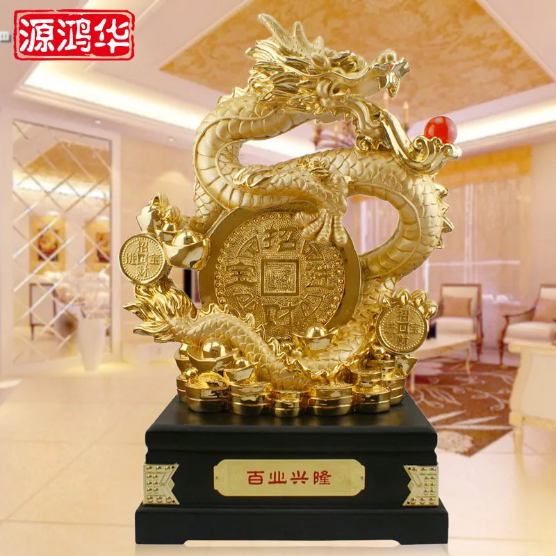 

Gold plating ornaments Ruixiang hundred industry is booming dragon totem resin craft ornaments crafts gifts business gifts