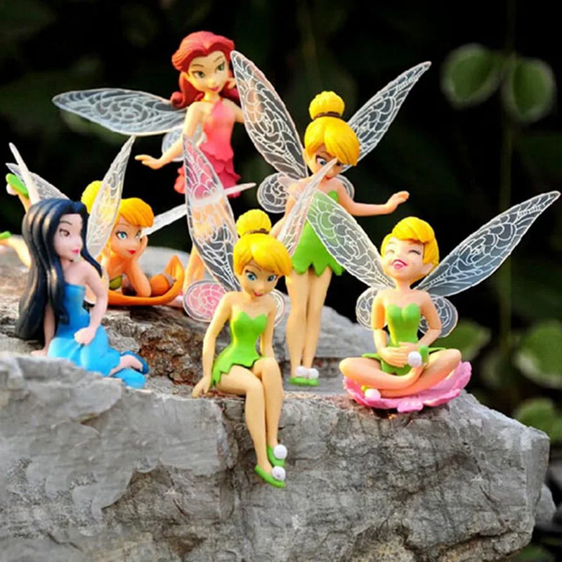 

6 Pieces/Set Flower Pixie Fairy Miniature Figurine Dollhouse Garden DIY Ornament Decoration Crafts Figurines Micro Landscape