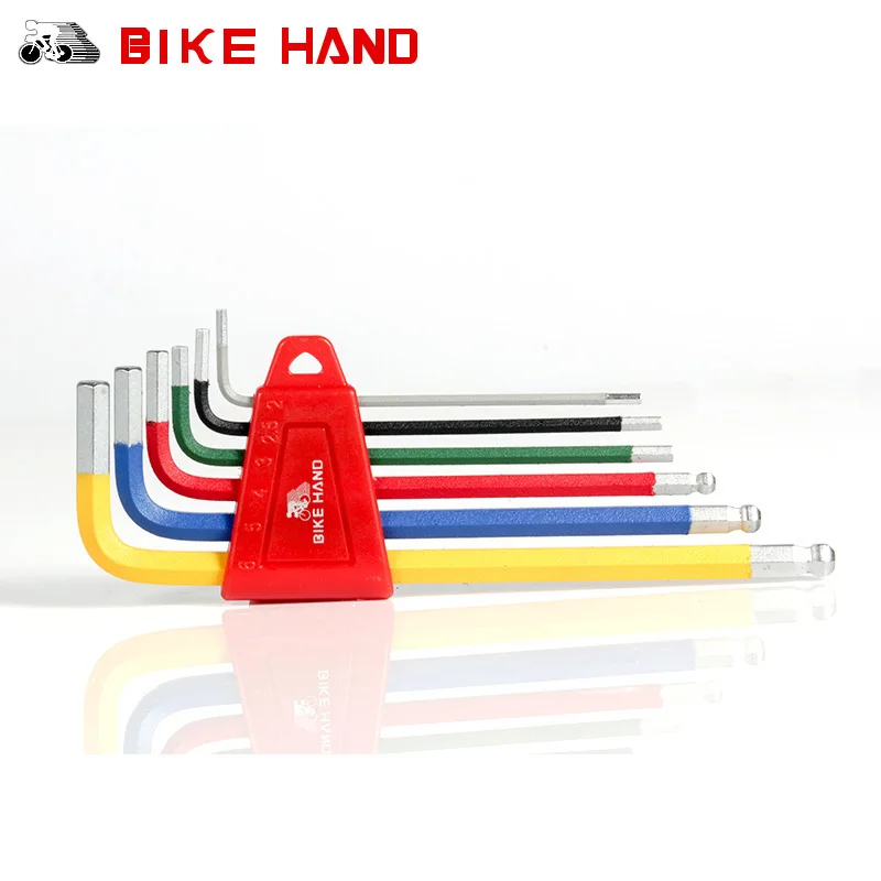 BIKE HAND Bicycle Hex Key Wrench Set Colorful 6PCS Mountain Bike Repair Tool Kit Ball-end Opening 2/2.5/3/4/5/6mm