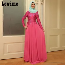 Vestidos Longo mit Appliques Perlen Muslimischen Kleider Partyabend Hijab Langen Kleid Chiffon Kaftan Dubai Türkei Robe Soiree