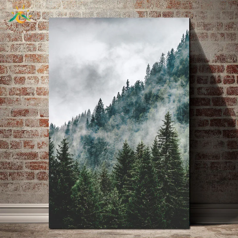 

Nature Green Landscape Wall Picture Pop Art Frames Posters and Prints Canvas Painting Nordic Home Decoration for Living Room