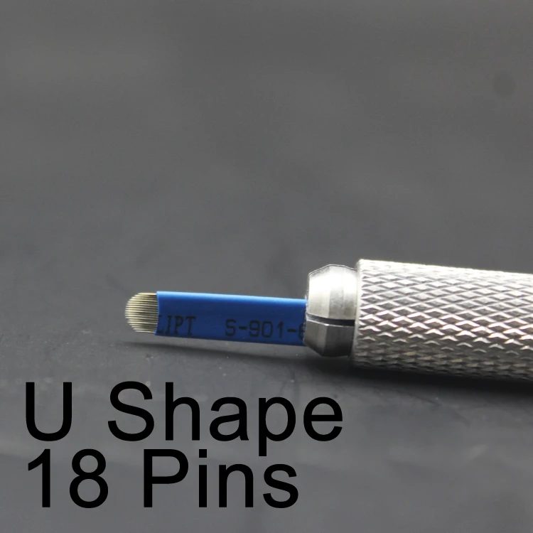 10 шт. 18 Pin u образные иглы для тату Перманентный макияж лезвие вышивки бровей 3D