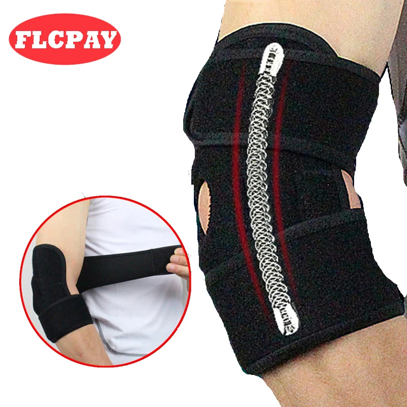

New 1 PCS Spring Support Free Adjustable Elbow Pads Protector Joint Brace For Basketball Gym Weightlifting Tennis Sports Safety