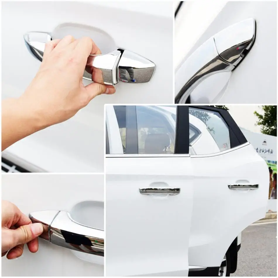 8 шт. Серебристые хромированные автомобильные дверные ручки Накладка для MG Zs Suv- автомобильные аксессуары Стайлинг